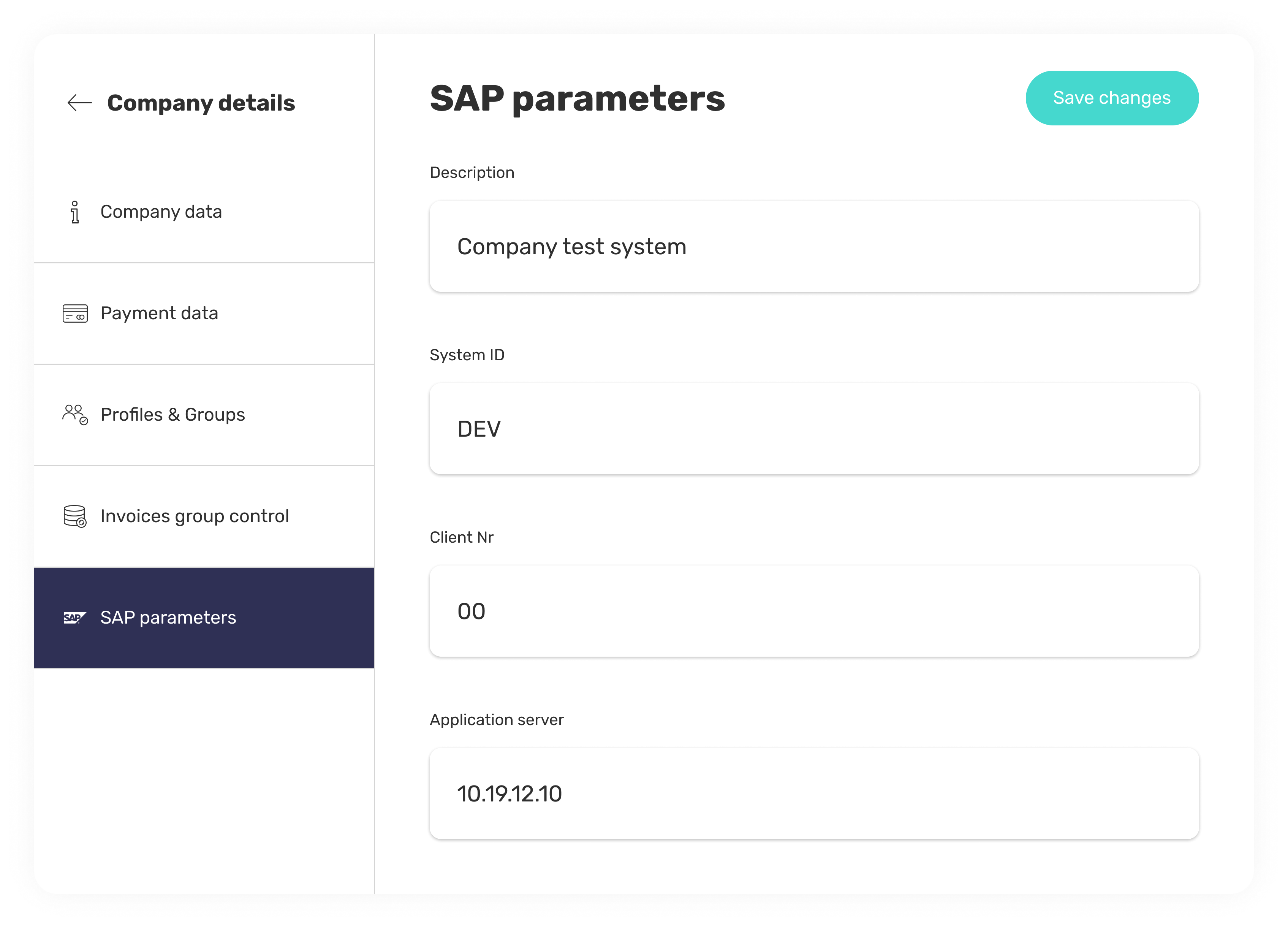 SAP parameters